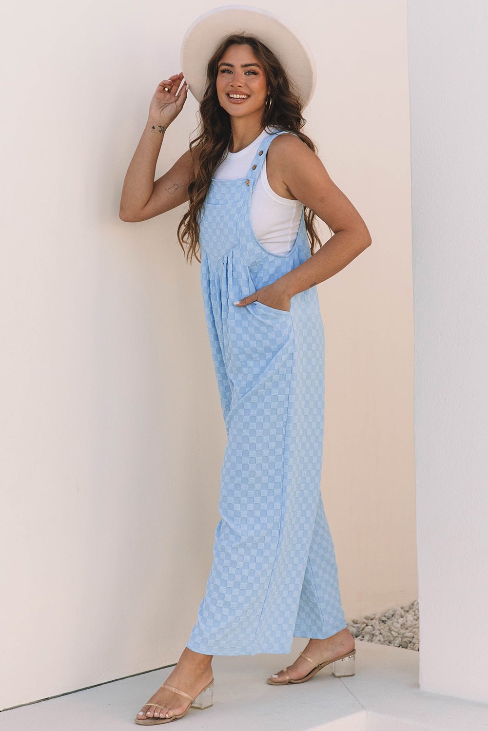 Ava Waist Wide Leg Overall - Hello Beautiful BoutiqueJumpsuits & RompersThreaded Pear