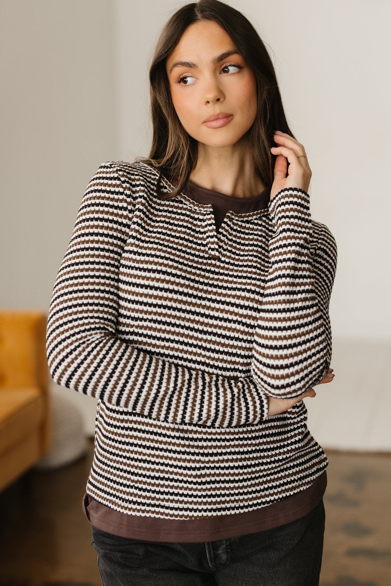 Avani Sleeve T Shirt Long Sleeve Top - Hello Beautiful BoutiqueLong Sleeve TopsThreaded Pear