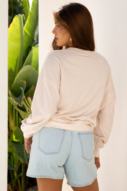 Avery Drop Shoulder Casual Top - Hello Beautiful BoutiqueLong Sleeve TopsThreaded Pear