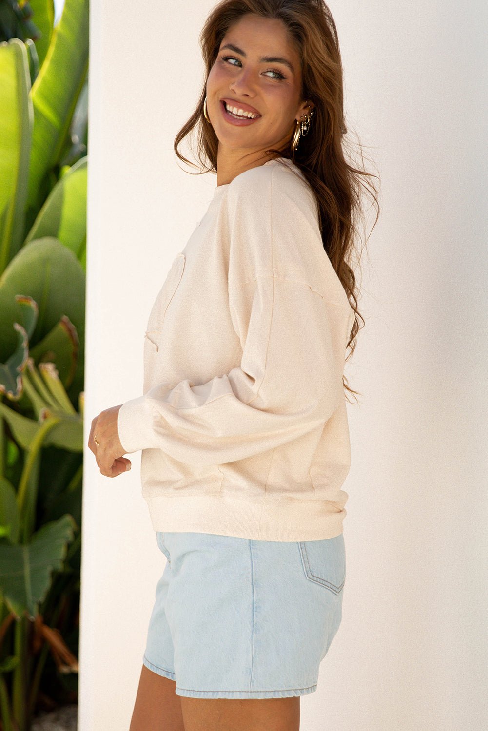 Avery Drop Shoulder Casual Top - Hello Beautiful BoutiqueLong Sleeve TopsThreaded Pear