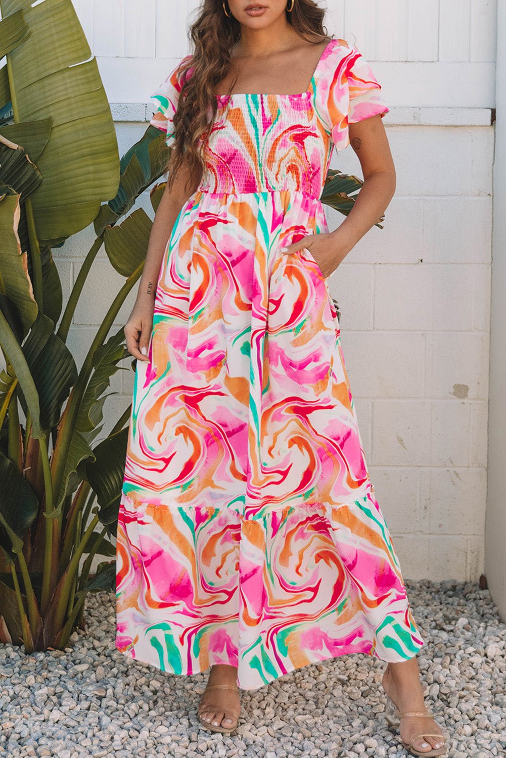 Avery Smocked Bust Maxi Dress - Hello Beautiful BoutiqueMaxi DressesThreaded Pear