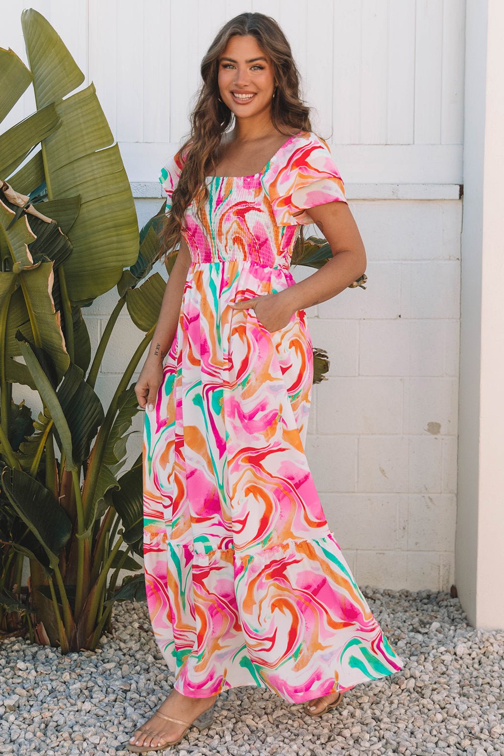 Avery Smocked Bust Maxi Dress - Hello Beautiful BoutiqueMaxi DressesThreaded Pear