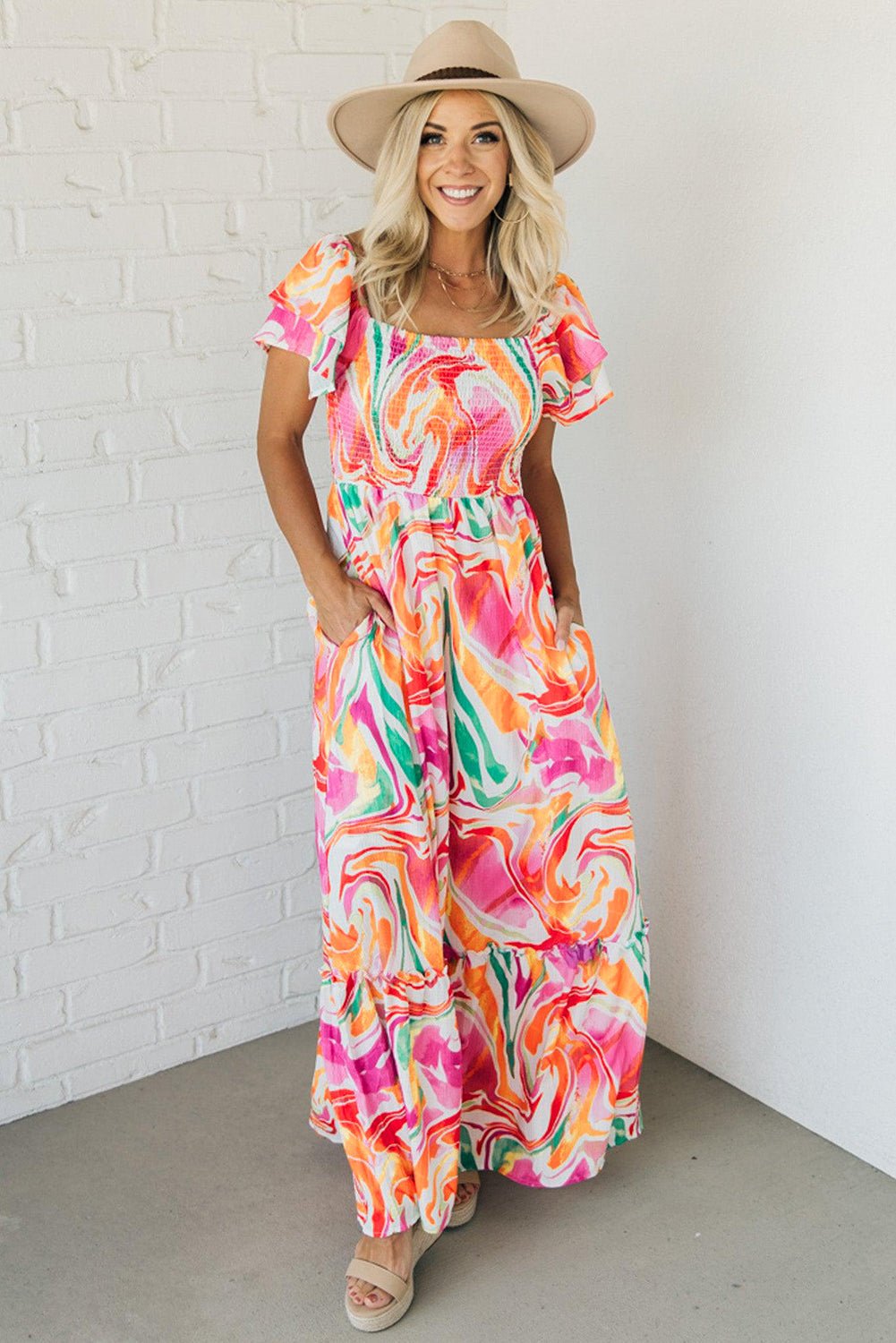 Avery Smocked Bust Maxi Dress - Hello Beautiful BoutiqueMaxi DressesThreaded Pear