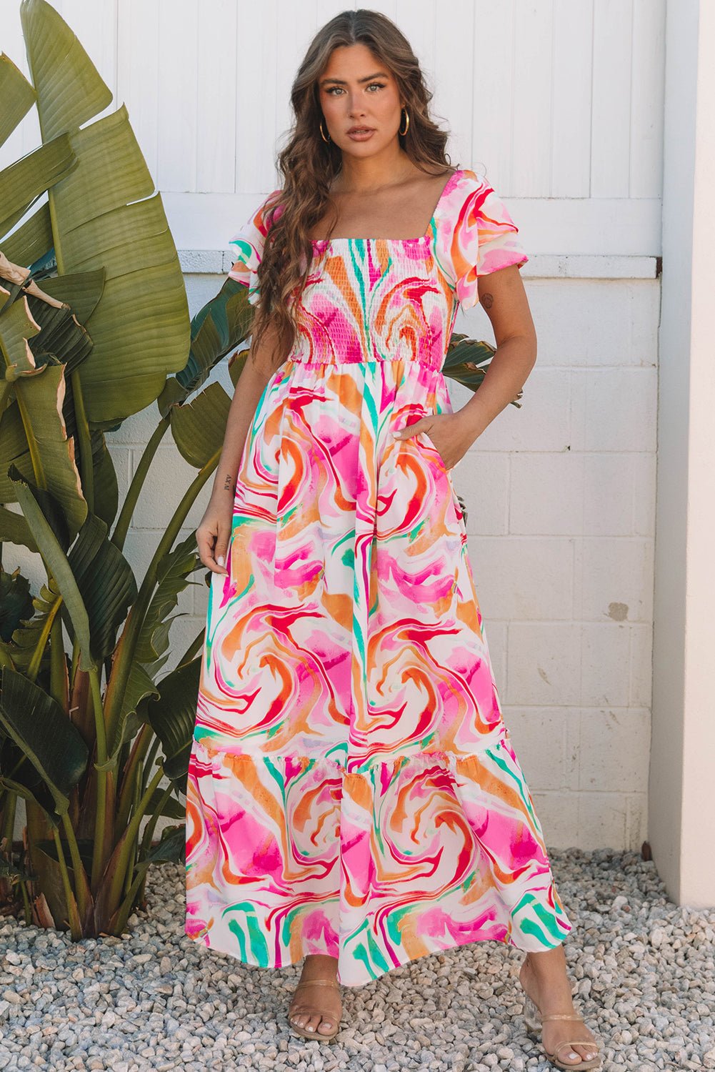 Avery Smocked Bust Maxi Dress - Hello Beautiful BoutiqueMaxi DressesThreaded Pear