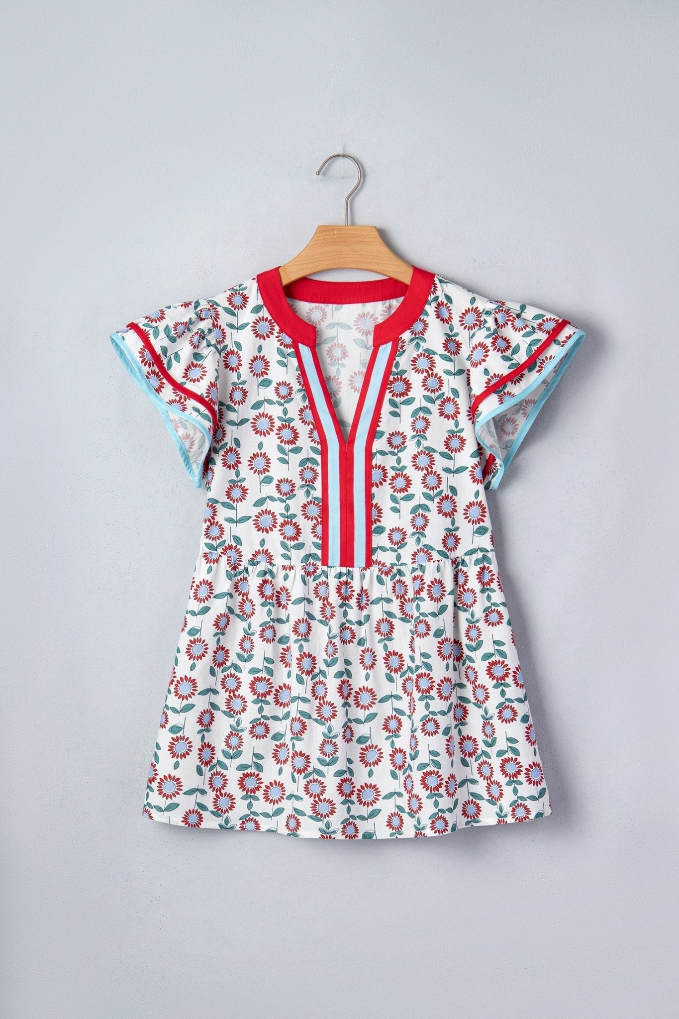 Avery Trim Flutter Sleeve Blouse - Hello Beautiful BoutiqueBlouses & ShirtsThreaded Pear
