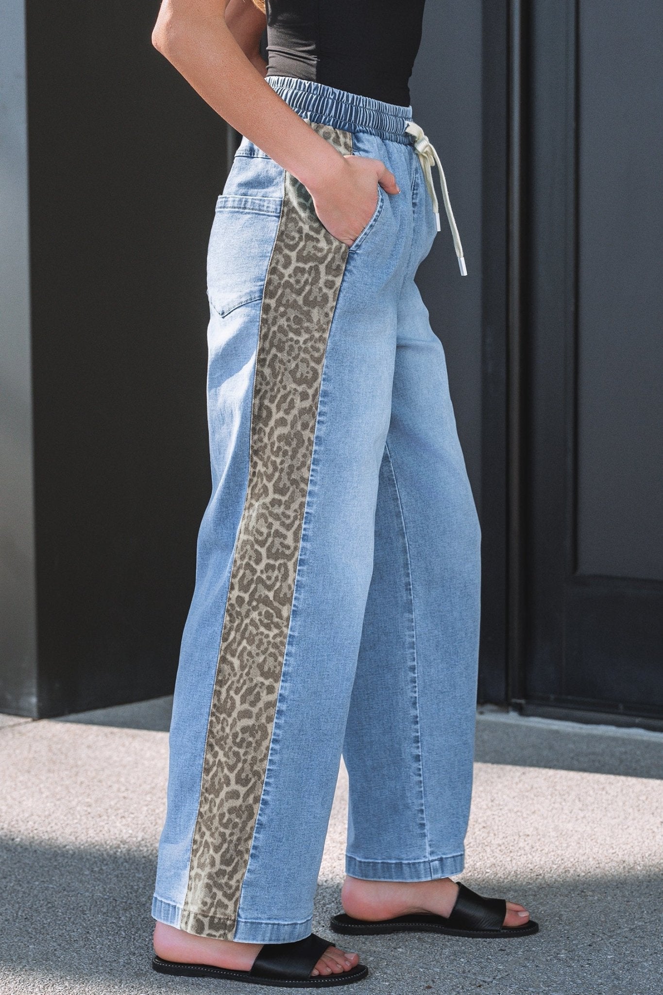 Avianna Panel Wide Leg Jeans - Hello Beautiful BoutiqueJeansThreaded Pear
