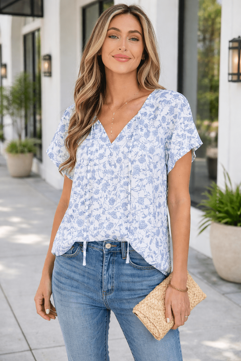 Avianna Print Fantasy Fluttering Blouse - Hello Beautiful BoutiqueBlouses & ShirtsThreaded Pear