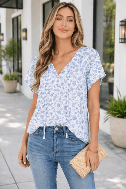 Avianna Print Fantasy Fluttering Blouse - Hello Beautiful BoutiqueBlouses & ShirtsThreaded Pear