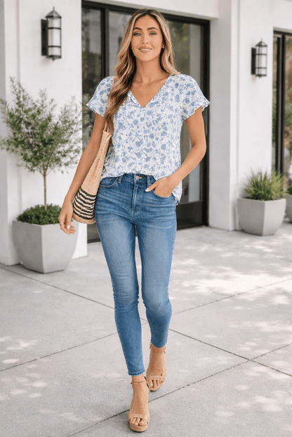 Avianna Print Fantasy Fluttering Blouse - Hello Beautiful BoutiqueBlouses & ShirtsThreaded Pear