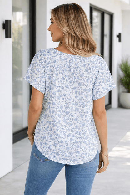 Avianna Print Fantasy Fluttering Blouse - Hello Beautiful BoutiqueBlouses & ShirtsThreaded Pear