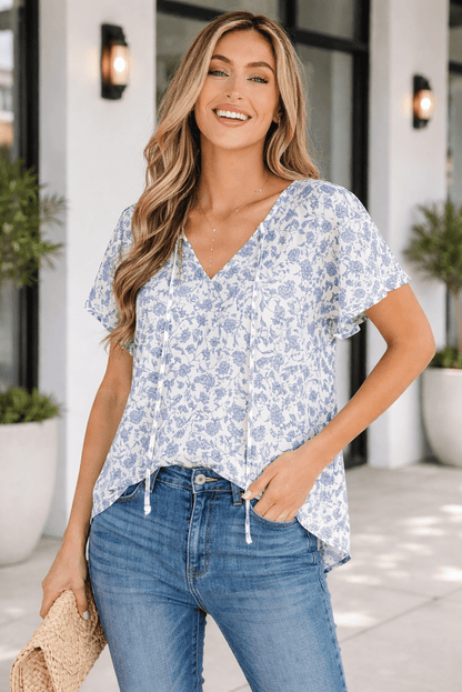 Avianna Print Fantasy Fluttering Blouse - Hello Beautiful BoutiqueBlouses & ShirtsThreaded Pear