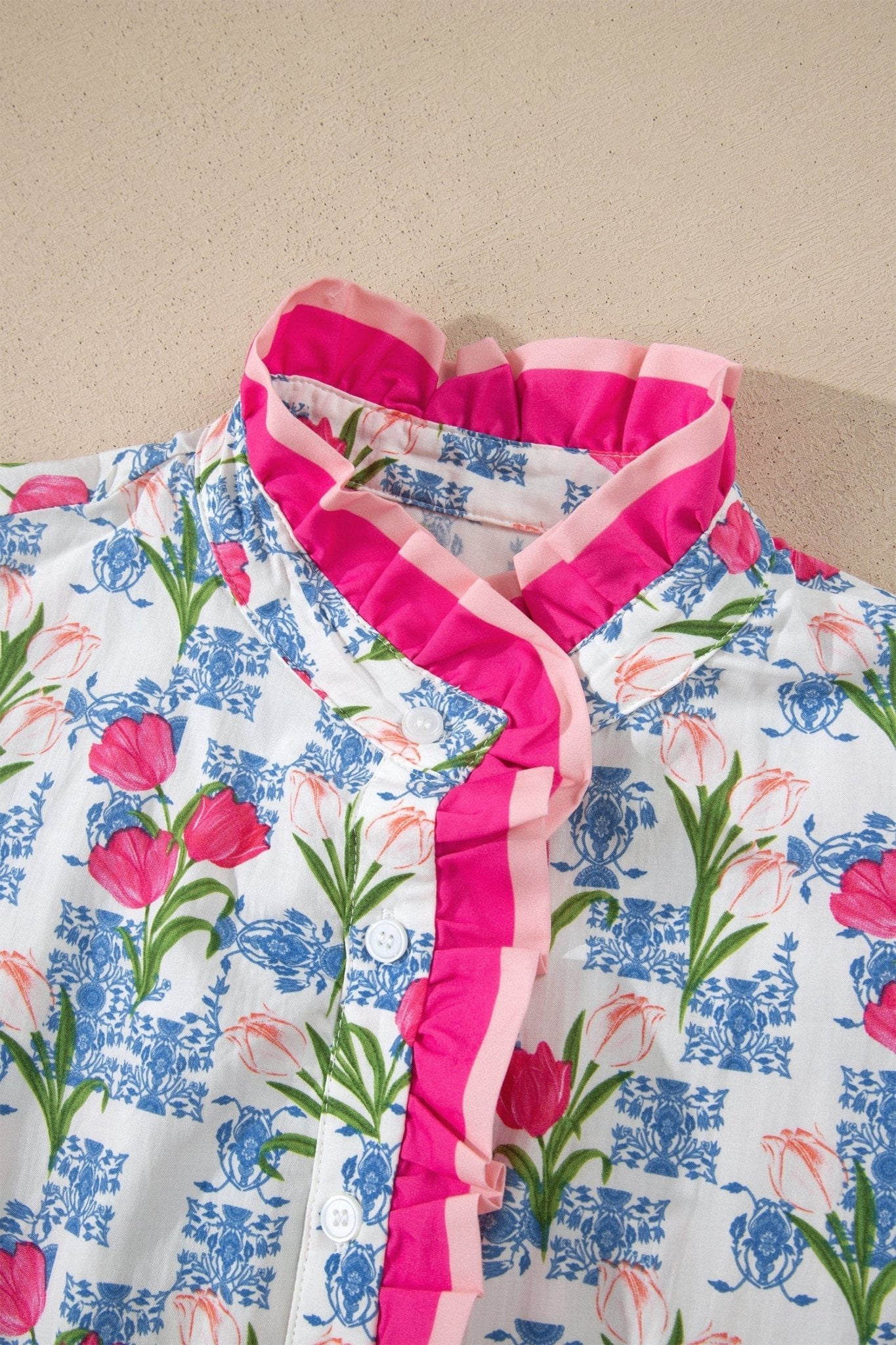 Aya Flutter Sleeve Half Blouse - Hello Beautiful BoutiqueBlouses & ShirtsThreaded Pear
