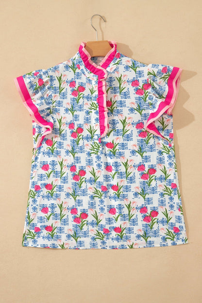 Aya Flutter Sleeve Half Blouse - Hello Beautiful BoutiqueBlouses & ShirtsThreaded Pear