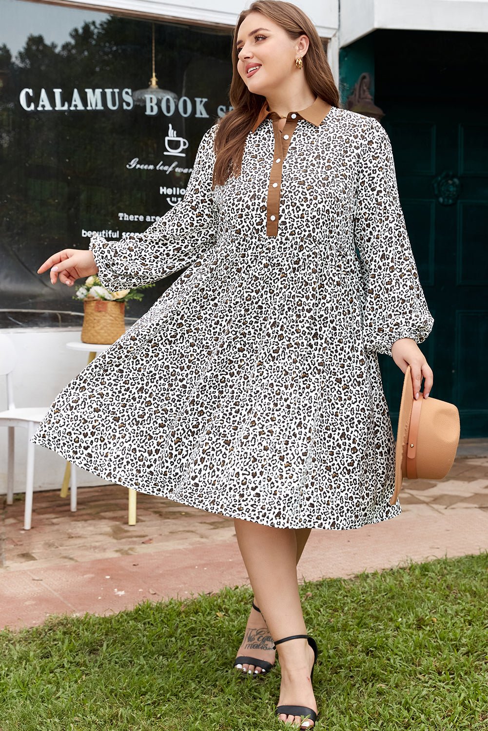 Ayah Sleeve Loose Mini PLUS Dress - Hello Beautiful BoutiquePlus Size Mini DressesThreaded Pear