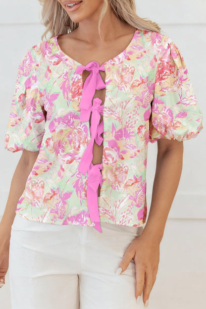 Ayla Short Puff Sleeve Blouse - Hello Beautiful BoutiqueBlouses & ShirtsThreaded Pear