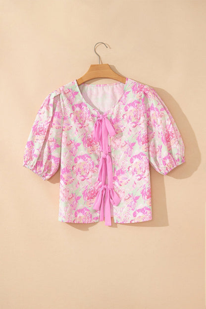 Ayla Short Puff Sleeve Blouse - Hello Beautiful BoutiqueBlouses & ShirtsThreaded Pear