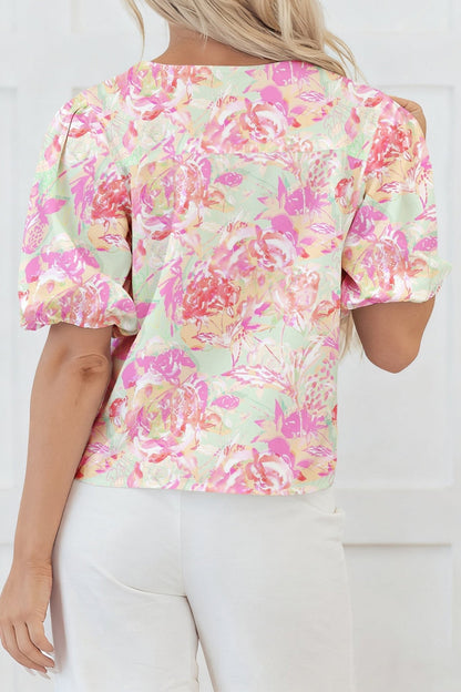 Ayla Short Puff Sleeve Blouse - Hello Beautiful BoutiqueBlouses & ShirtsThreaded Pear