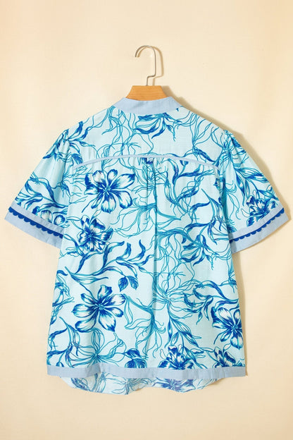 Aylin Floral Short Sleeve PLUS Blouse - Hello Beautiful BoutiquePlus Size Blouses & ShirtsThreaded Pear