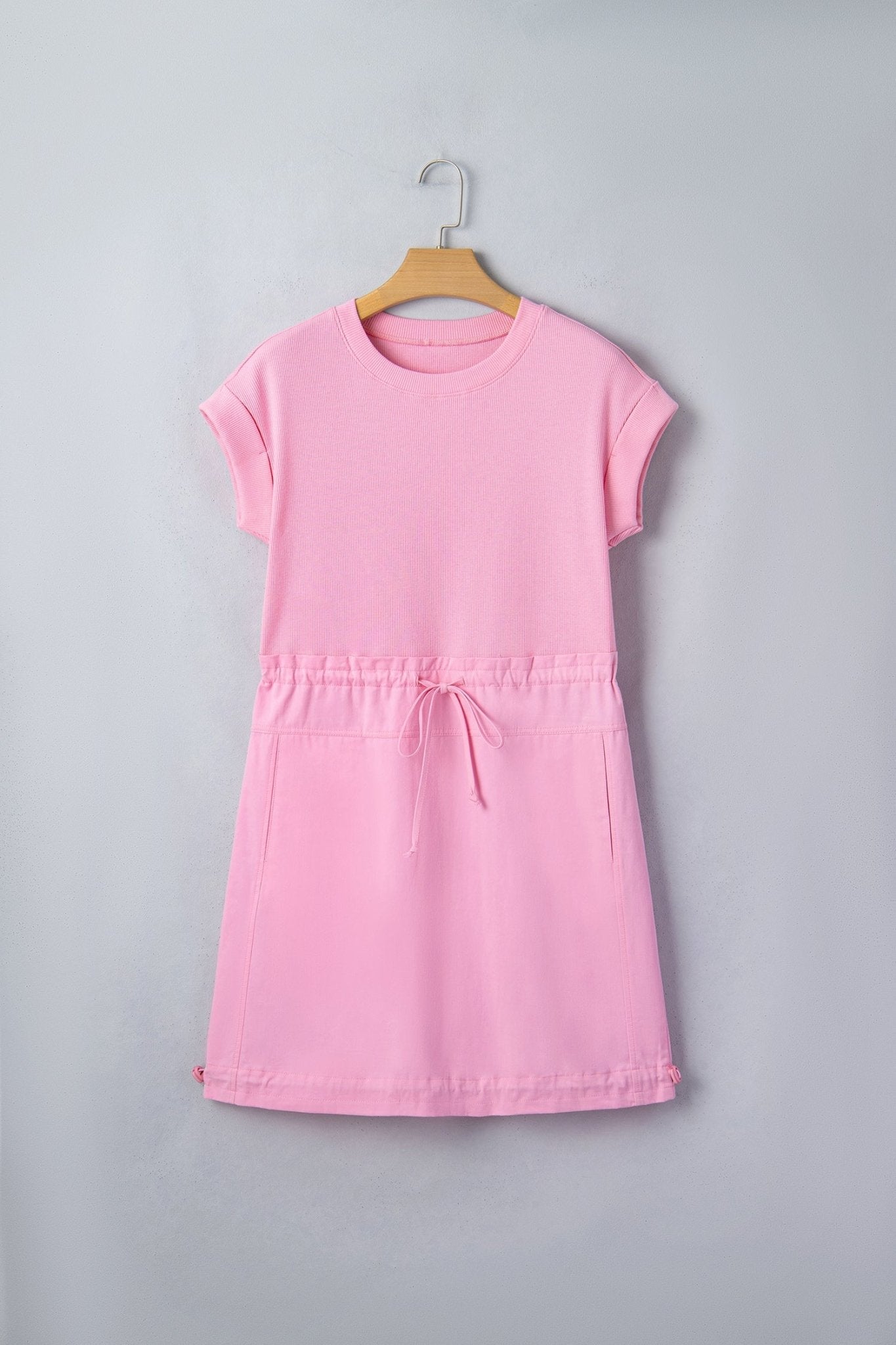 Ayra Patchwork Drawstring Mini Dress - Hello Beautiful BoutiqueMini DressesThreaded Pear