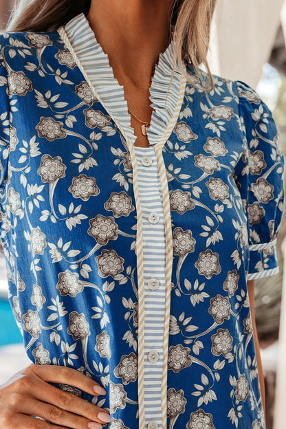 Azalea Short Sleeve Floral Dress - Hello Beautiful BoutiqueFloral DressesThreaded Pear