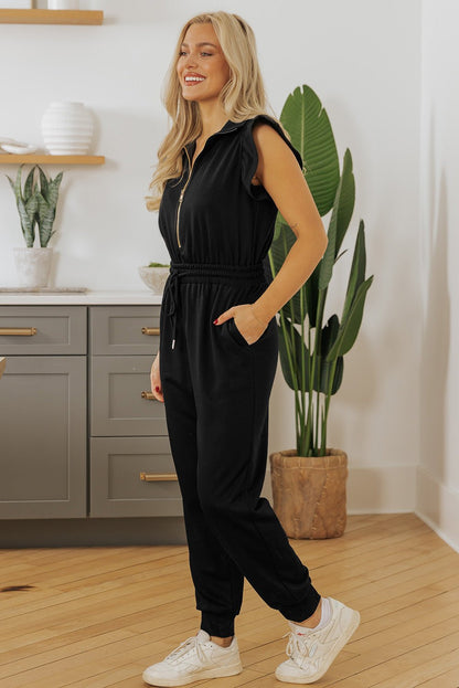 Azariah Drawstring Elastic Waistband Jumpsuit - Hello Beautiful BoutiqueJumpsuits & RompersThreaded Pear