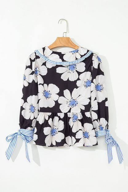 Azariah Tie Sleeve Collared Blouse - Hello Beautiful BoutiqueBlouses & ShirtsThreaded Pear