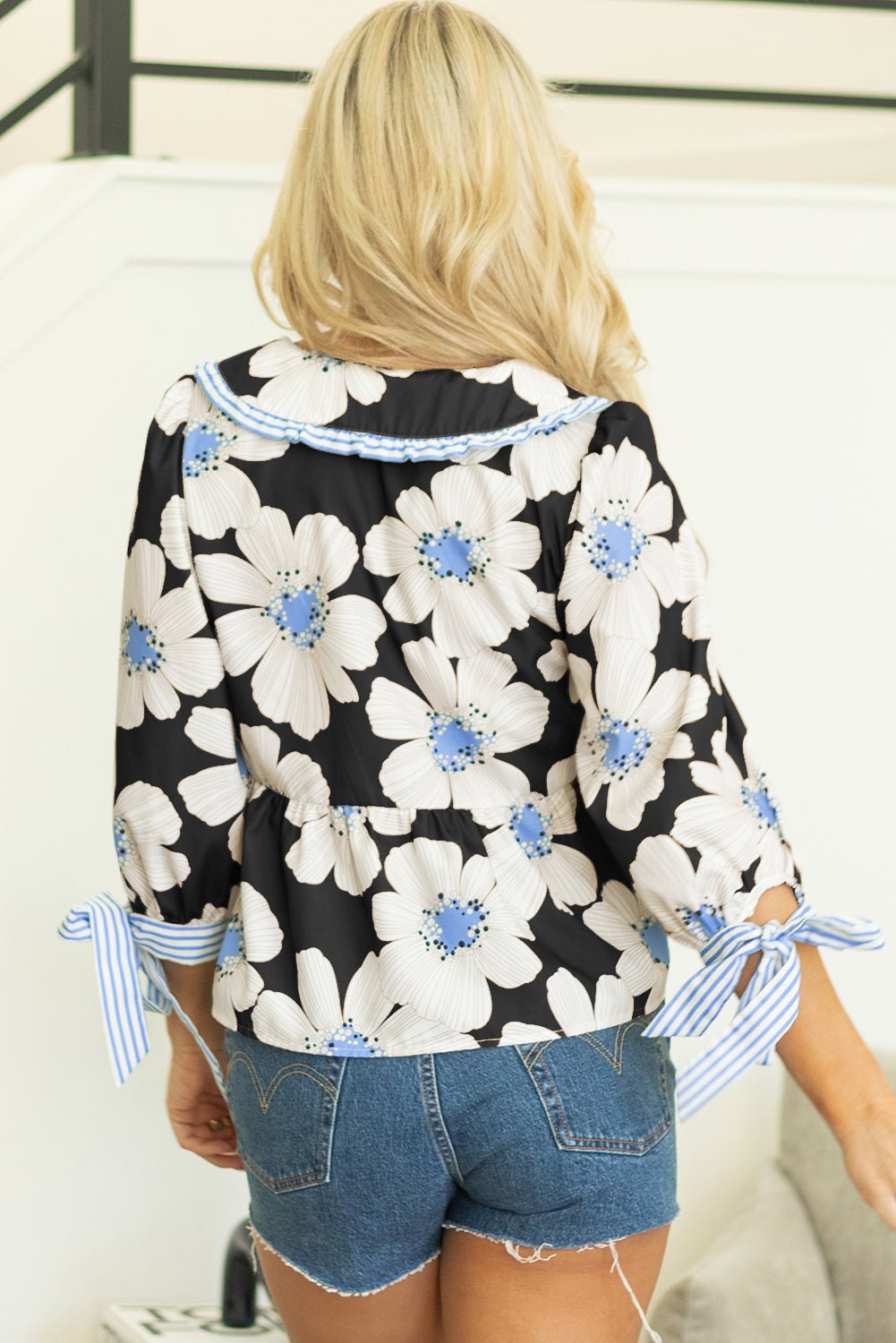 Azariah Tie Sleeve Collared Blouse - Hello Beautiful BoutiqueBlouses & ShirtsThreaded Pear