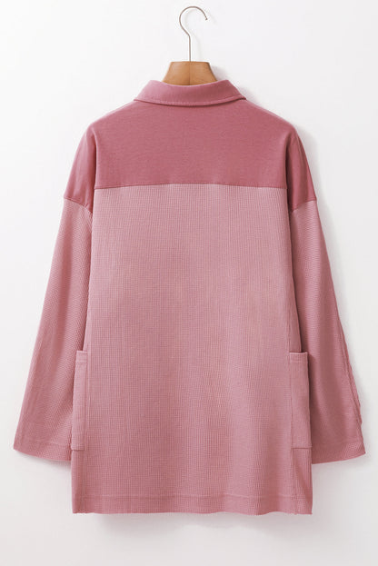 Arianna Waffle  Half Button Top