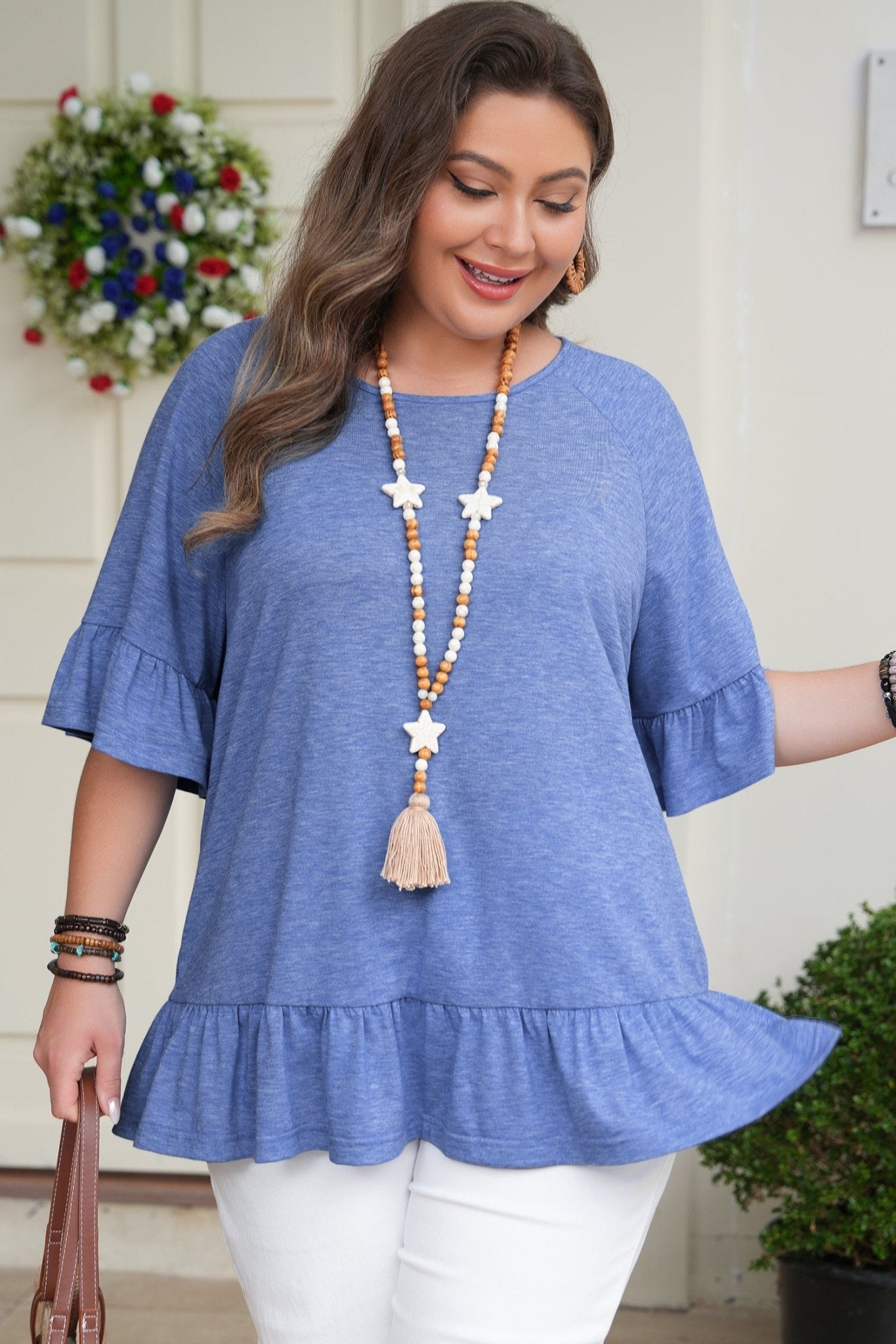 Bailey Short Sleeve Casual PLUS Blouse - Hello Beautiful BoutiquePlus Size Tops & TeesThreaded Pear