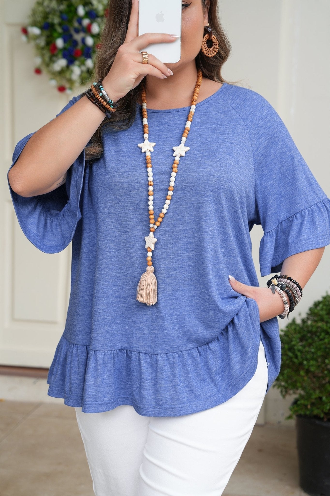 Bailey Short Sleeve Casual PLUS Blouse - Hello Beautiful BoutiquePlus Size Tops & TeesThreaded Pear