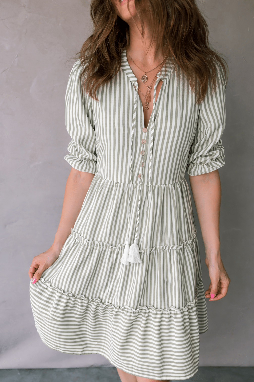 Bailey Sleeve Tiered Flattering Dress - Hello Beautiful BoutiqueMini DressesThreaded Pear
