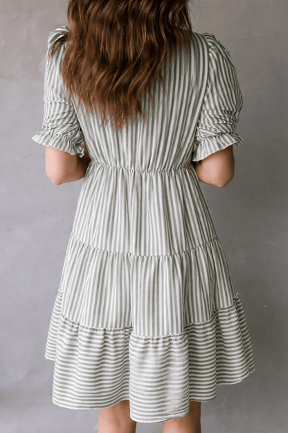 Bailey Sleeve Tiered Flattering Dress - Hello Beautiful BoutiqueMini DressesThreaded Pear