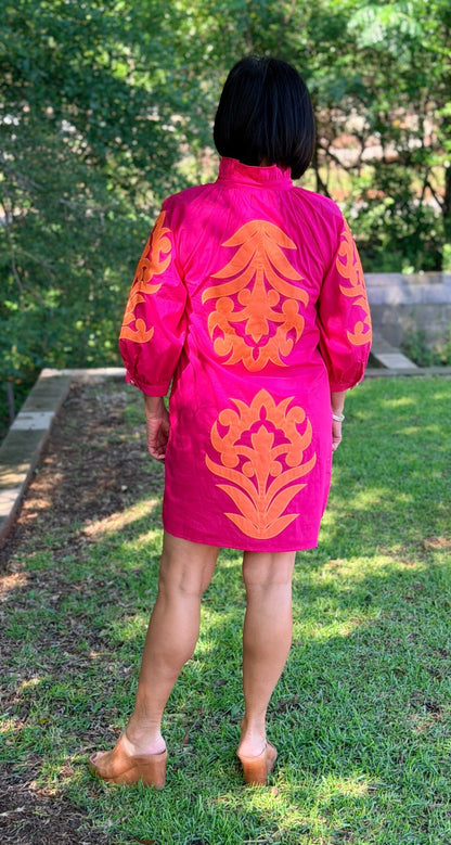 Baroque Applique Shift Dress G15266 - Hello Beautiful BoutiqueDressJodifl