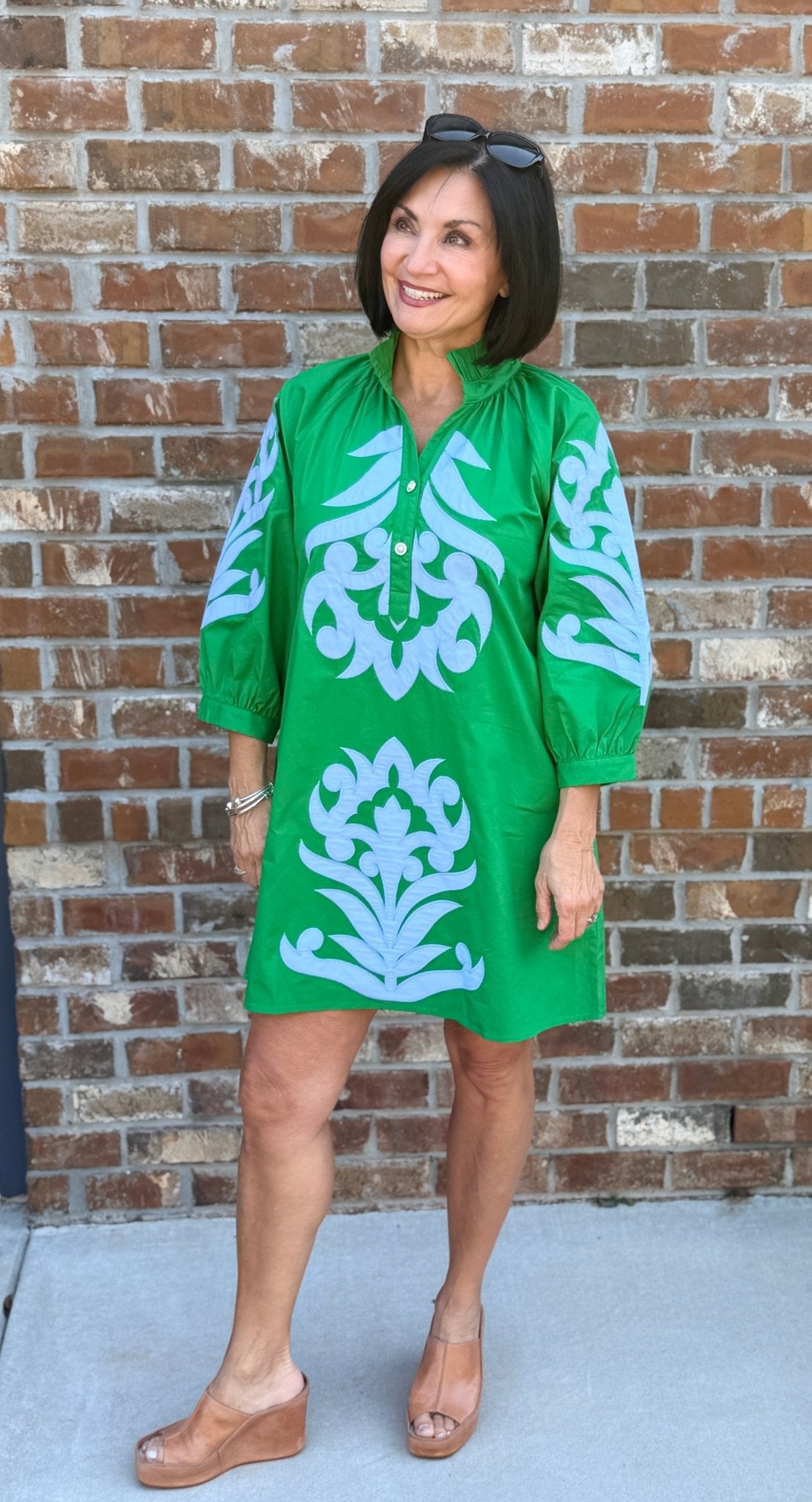 Baroque Applique Shift Dress G15266 - Hello Beautiful BoutiqueDressJodifl