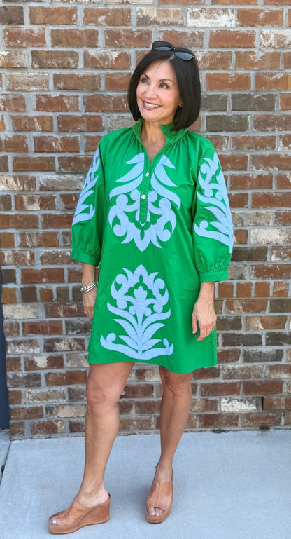 Baroque Applique Shift Dress G15266 - Hello Beautiful BoutiqueDressJodifl