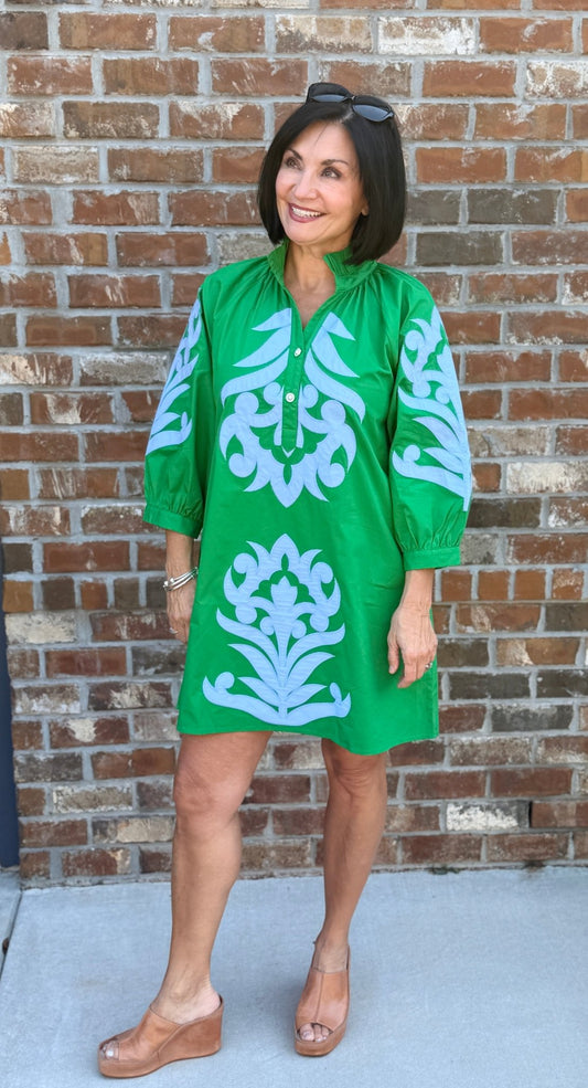 Baroque Applique Shift Dress G15266 - Hello Beautiful BoutiqueDressJodifl