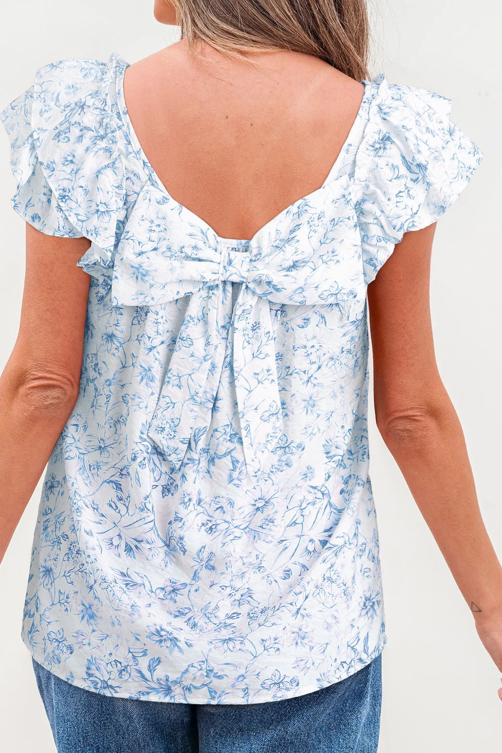 Beatrice Bow Back Square Blouse - Hello Beautiful BoutiqueBlouses & ShirtsThreaded Pear
