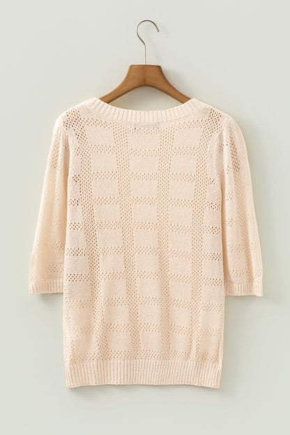 Belen Knit Short Sleeve Sweater - Hello Beautiful BoutiqueShort Sleeve SweatersThreaded Pear