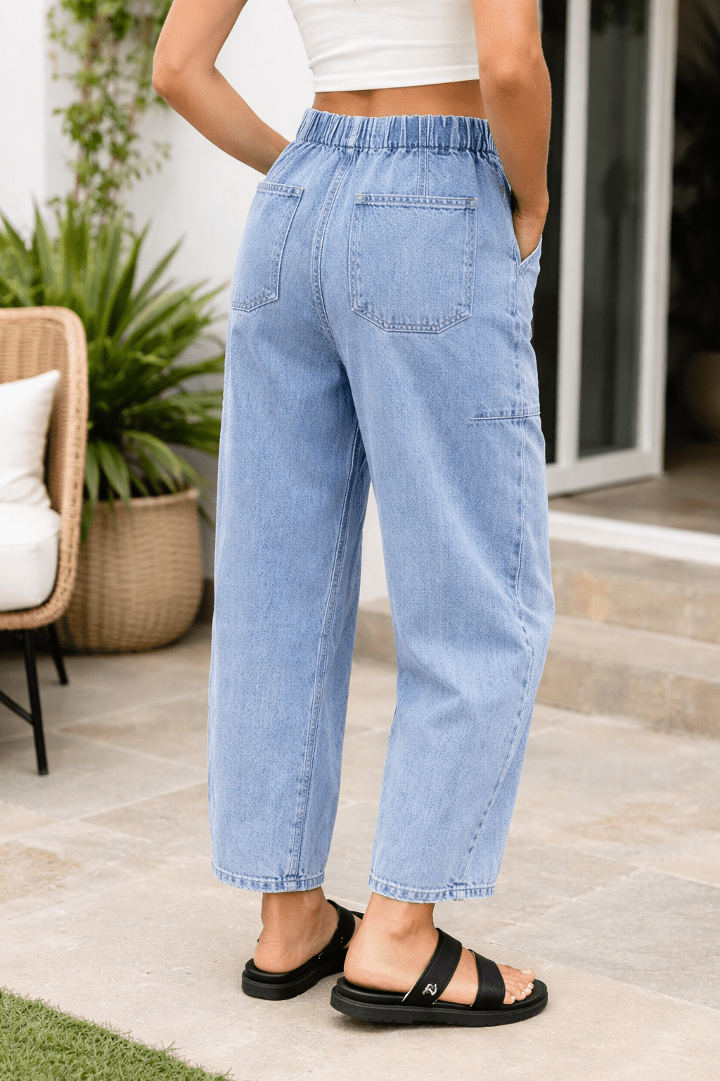 Bella Paperbag Waist Barrel Jeans - Hello Beautiful BoutiqueJeansThreaded Pear