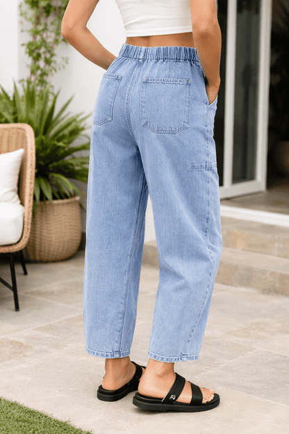 Bella Paperbag Waist Barrel Jeans - Hello Beautiful BoutiqueJeansThreaded Pear