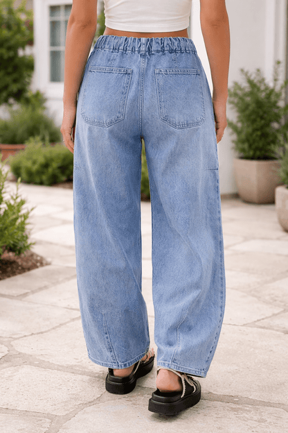 Bella Paperbag Waist Barrel Jeans - Hello Beautiful BoutiqueJeansThreaded Pear
