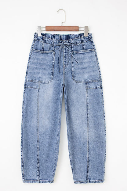 Bella Paperbag Waist Barrel Jeans - Hello Beautiful BoutiqueJeansThreaded Pear