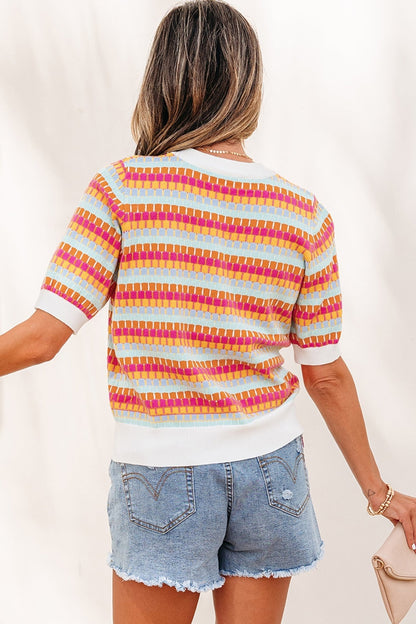 Bellamy Knit Short Sleeve Sweater - Hello Beautiful BoutiqueShort Sleeve SweatersThreaded Pear