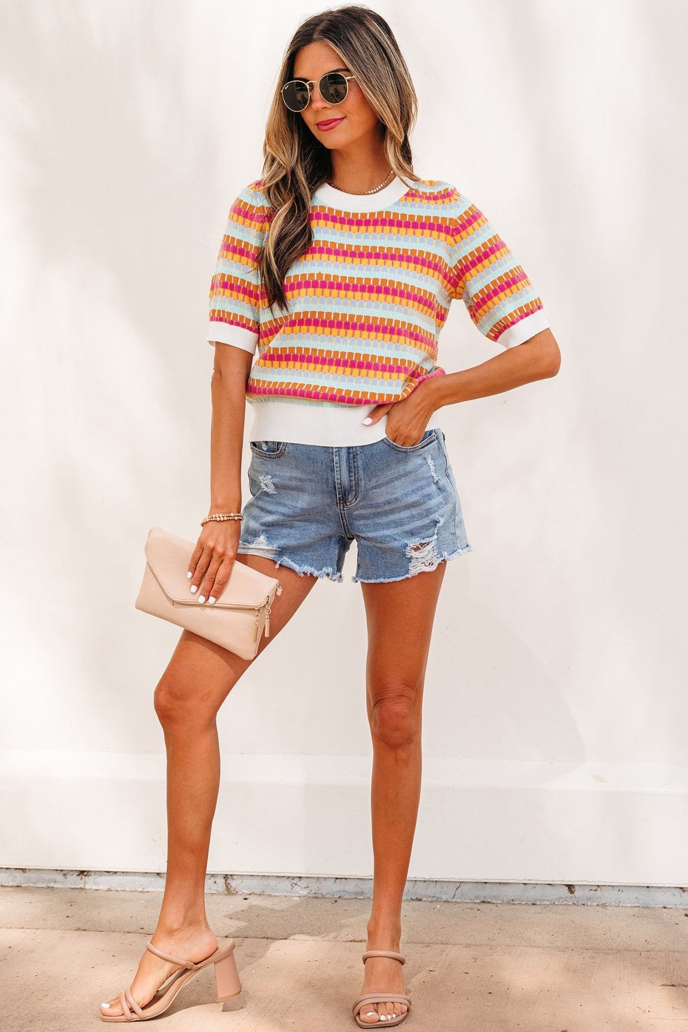 Bellamy Knit Short Sleeve Sweater - Hello Beautiful BoutiqueShort Sleeve SweatersThreaded Pear