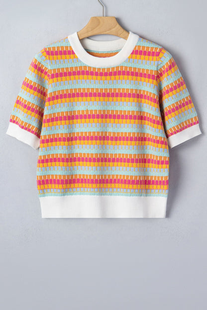 Bellamy Knit Short Sleeve Sweater - Hello Beautiful BoutiqueShort Sleeve SweatersThreaded Pear