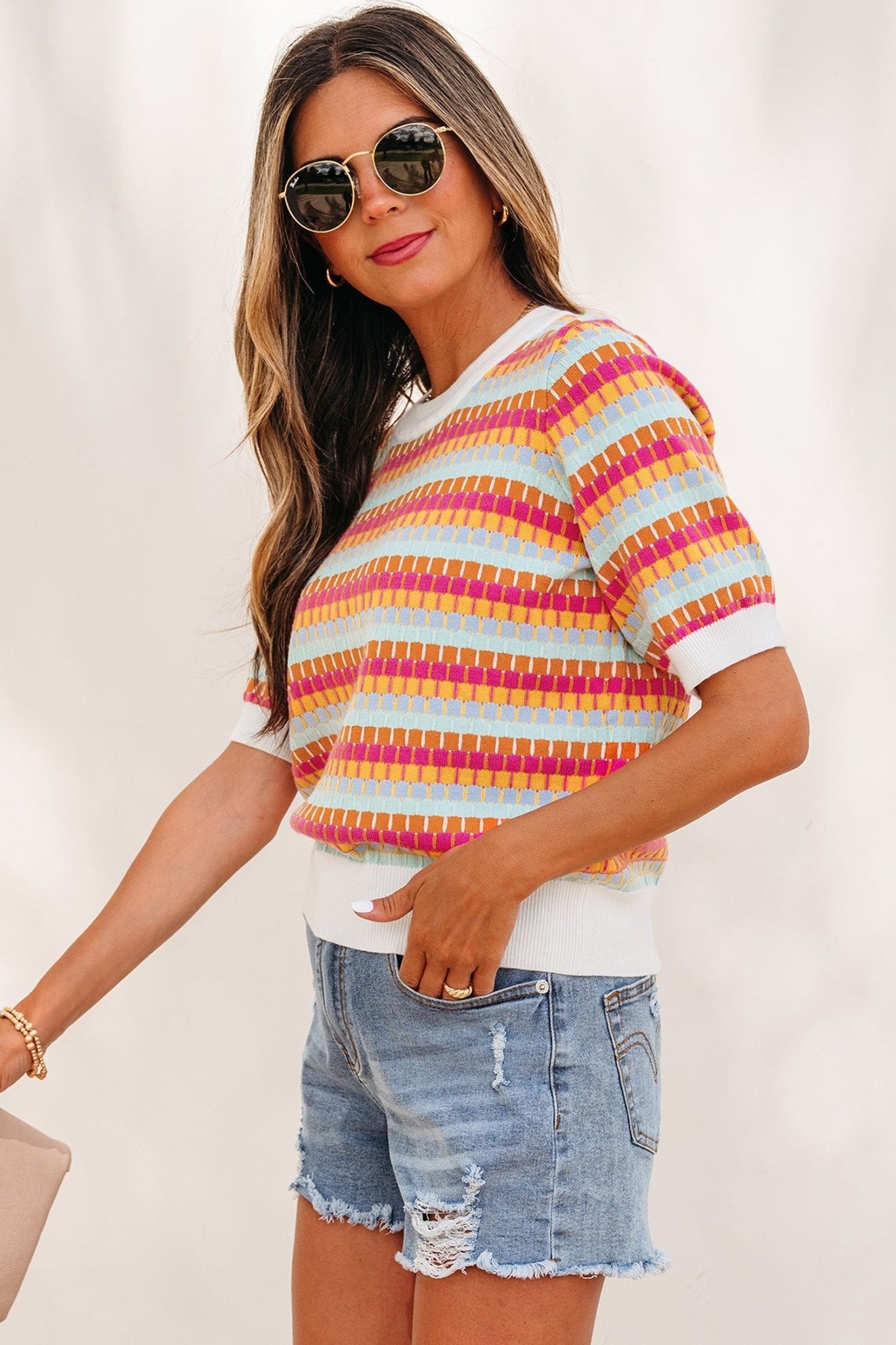Bellamy Knit Short Sleeve Sweater - Hello Beautiful BoutiqueShort Sleeve SweatersThreaded Pear
