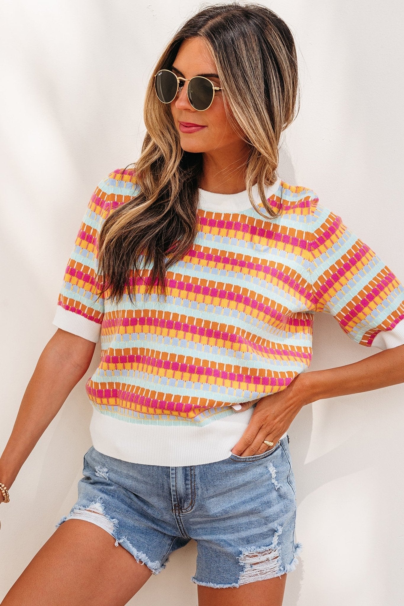Bellamy Knit Short Sleeve Sweater - Hello Beautiful BoutiqueShort Sleeve SweatersThreaded Pear