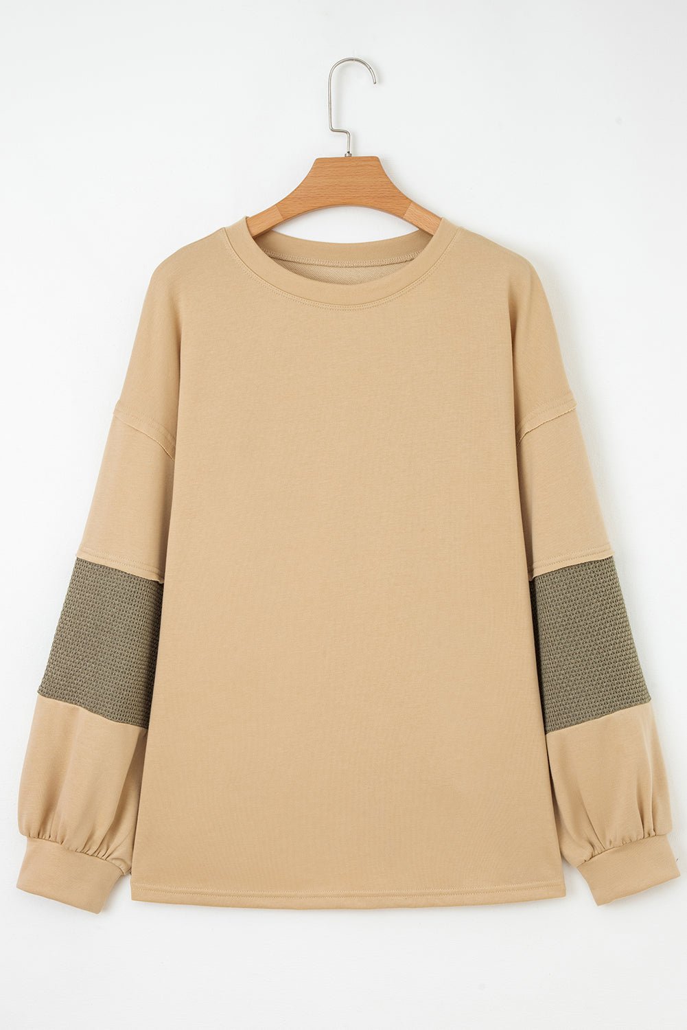 Bethany Patchwork Drop Shoulder PLUS Pullover - Hello Beautiful BoutiquePlus Size Long Sleeve TopsThreaded Pear