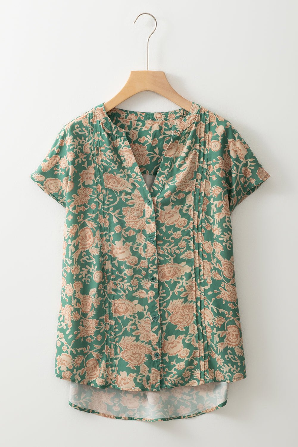 Bethany Pleated Short Sleeve Blouse - Hello Beautiful BoutiqueBlouses & ShirtsThreaded Pear