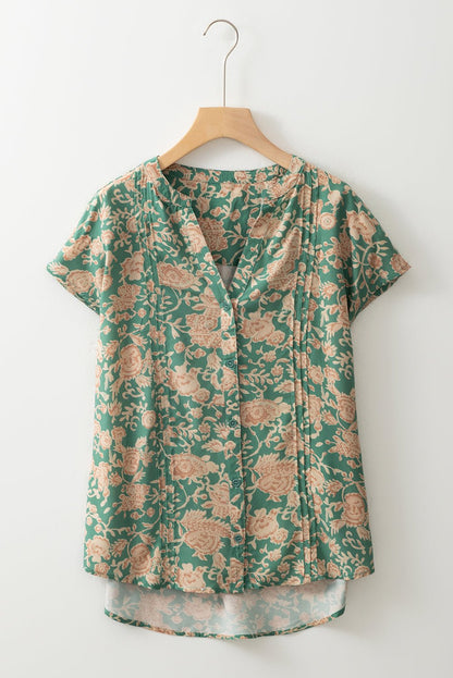 Bethany Pleated Short Sleeve Blouse - Hello Beautiful BoutiqueBlouses & ShirtsThreaded Pear